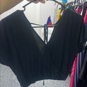 Elegant Black Wrap Top